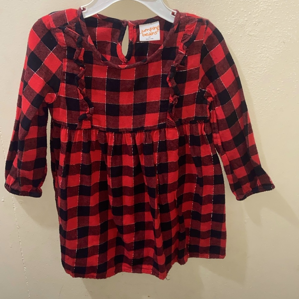 Jumping Beans 2T Red Black plaid